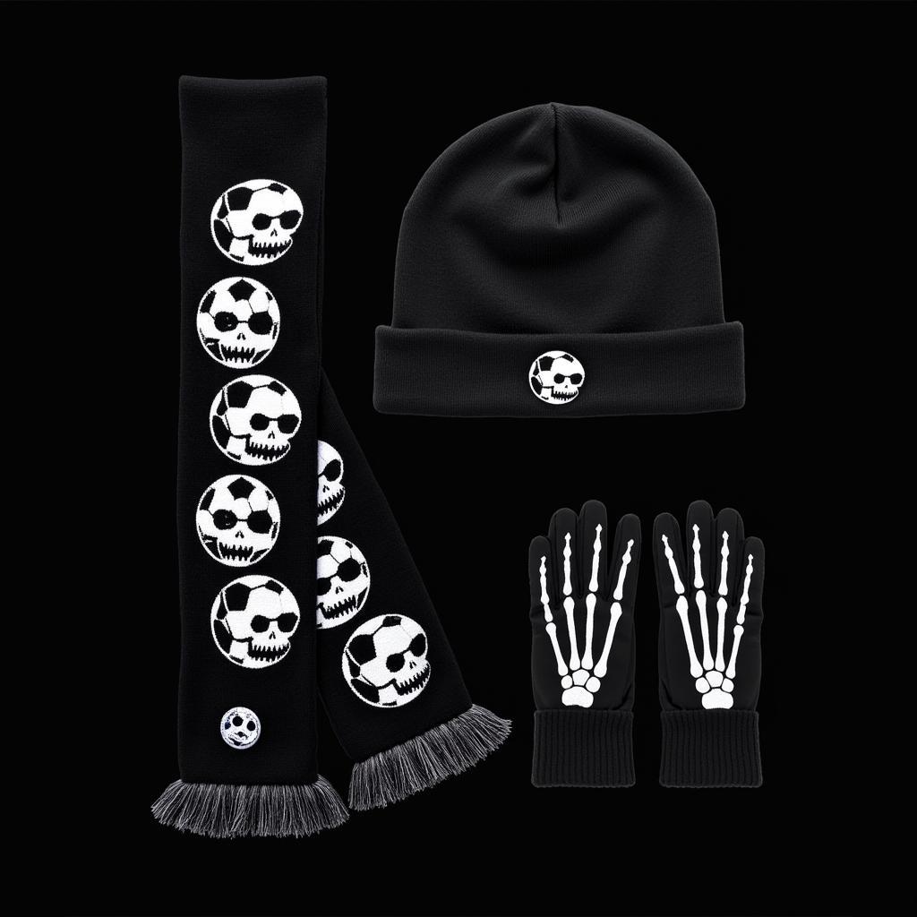 Collection of Grim Reaper-Themed Soccer Accessories