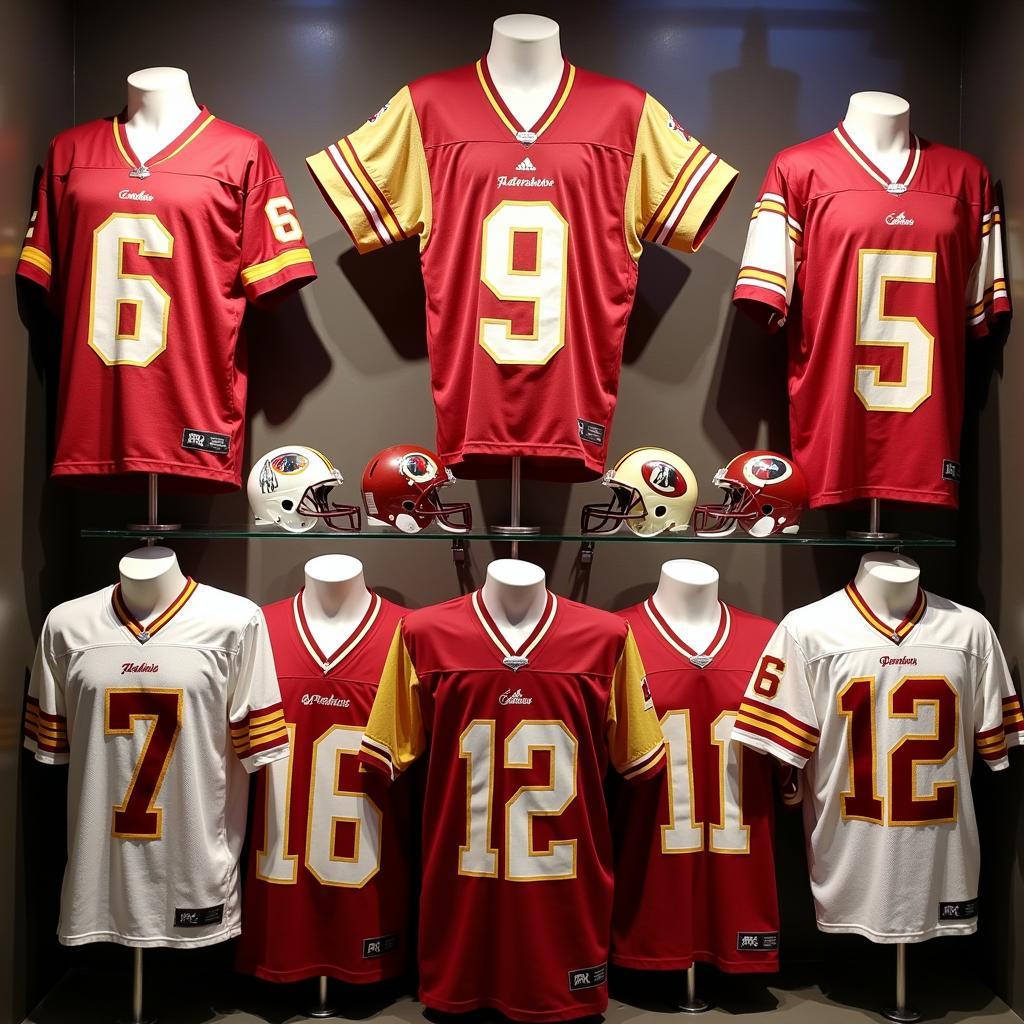 An Assortment of Washington Redskins Throwback Jerseys