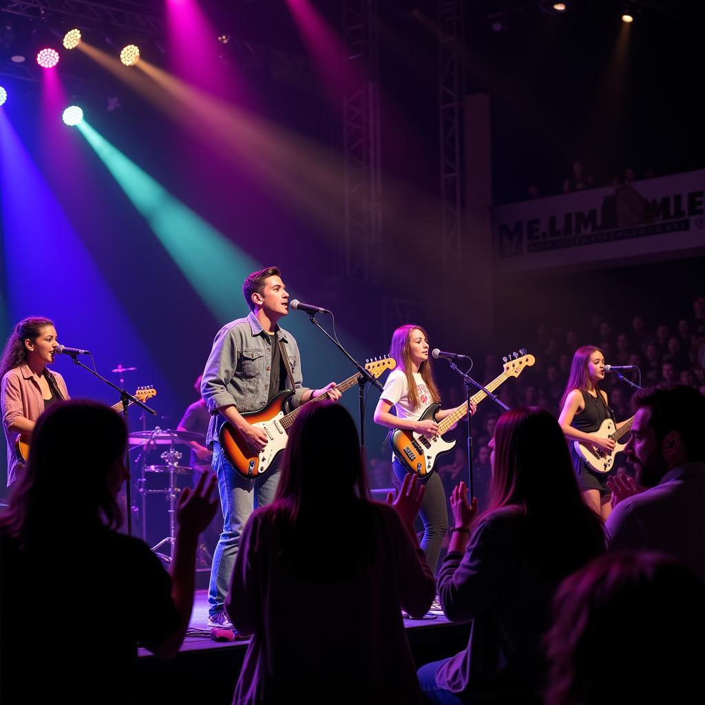 College band performing live on stage