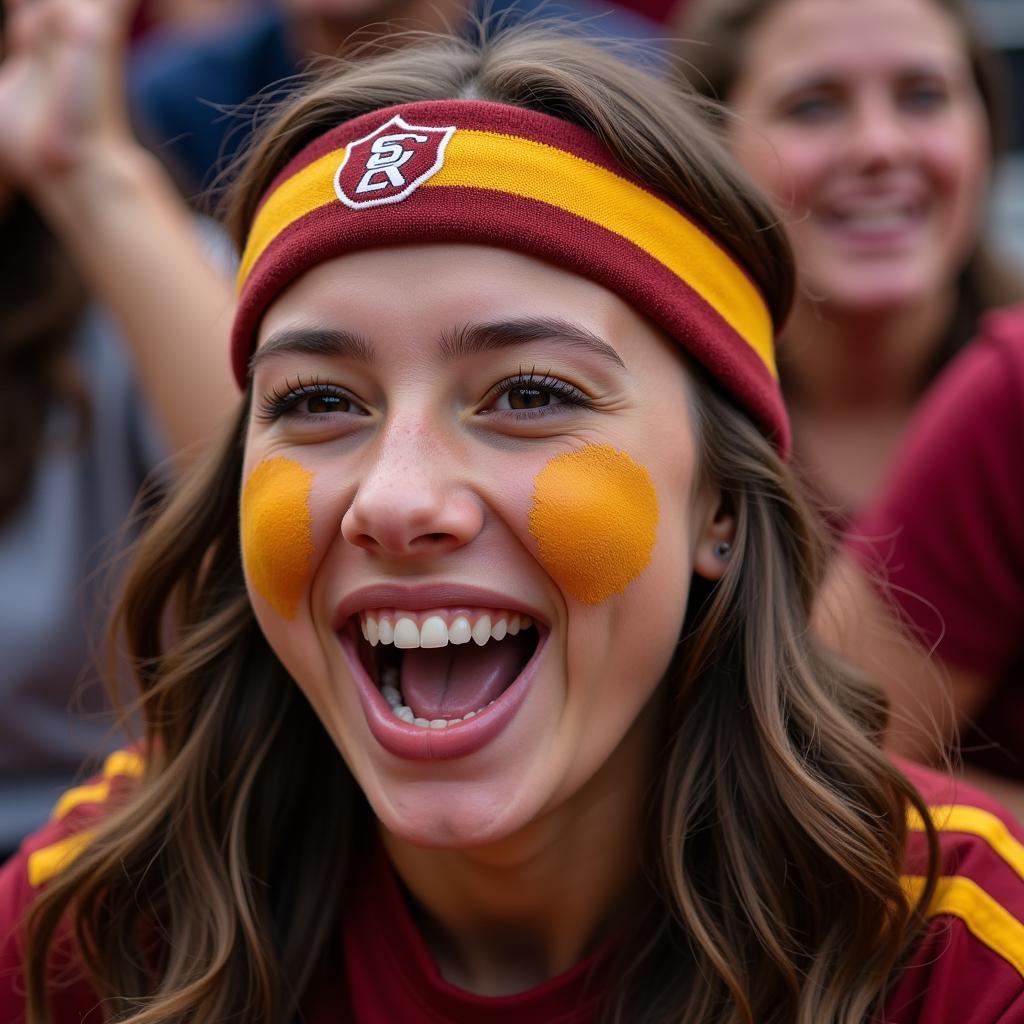 College Student Sporting Headband at a Game