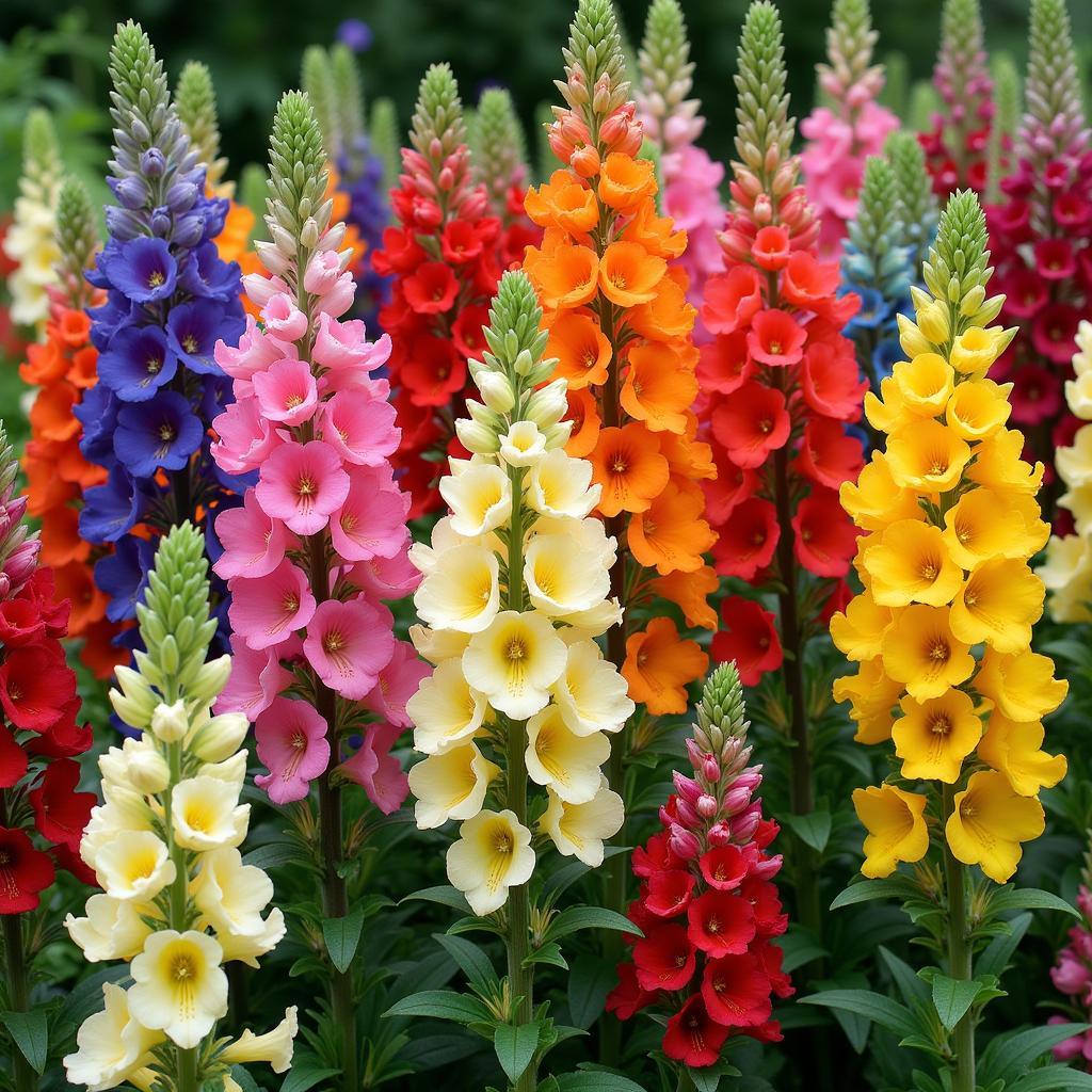 Colorful Snapdragons Blooming in a Garden