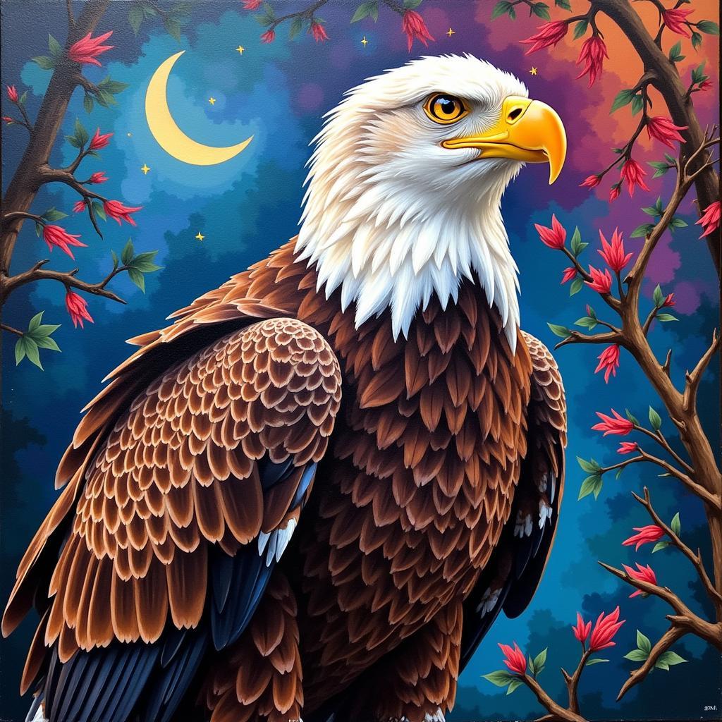 Finished eagle paint by numbers painting