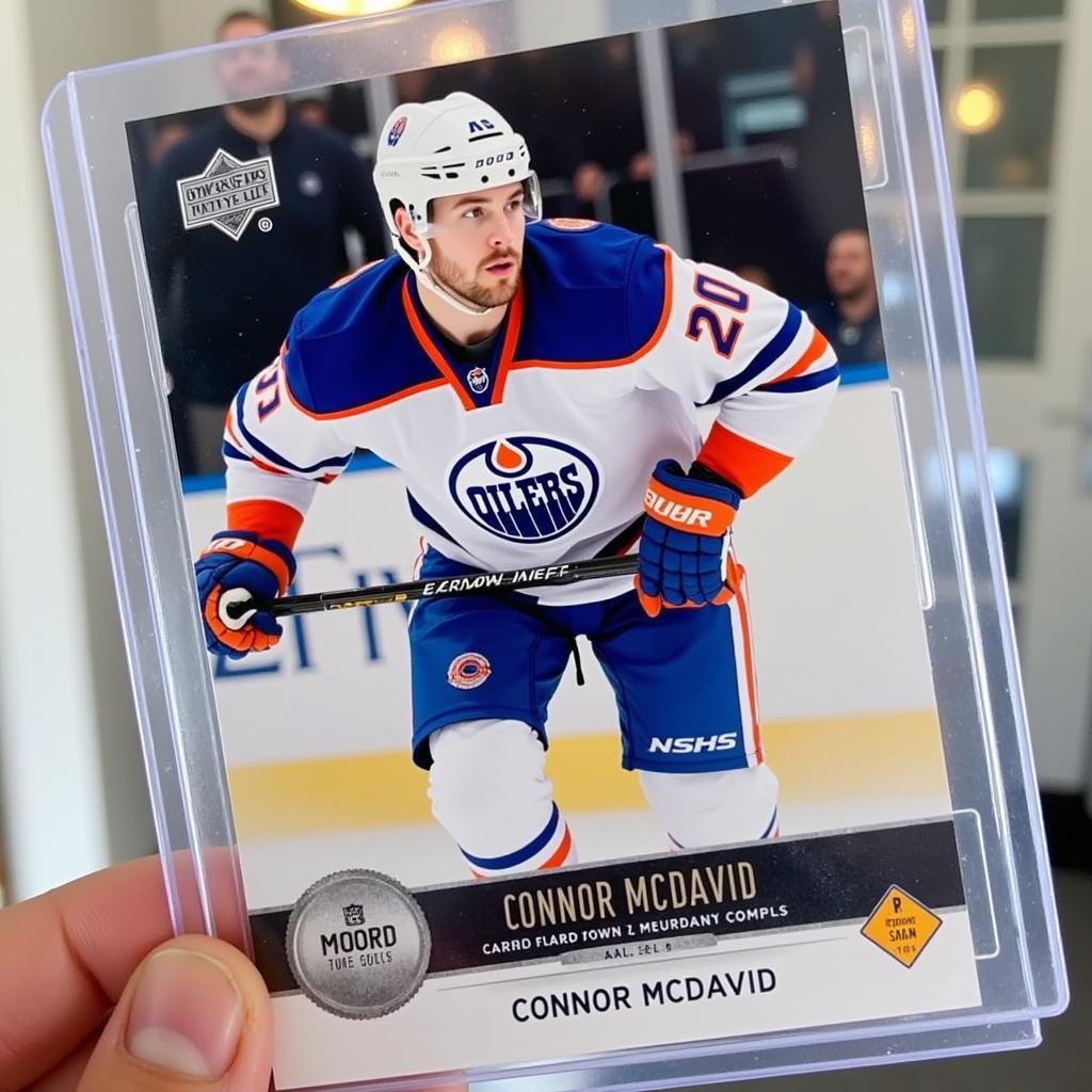 Connor McDavid rookie card close-up