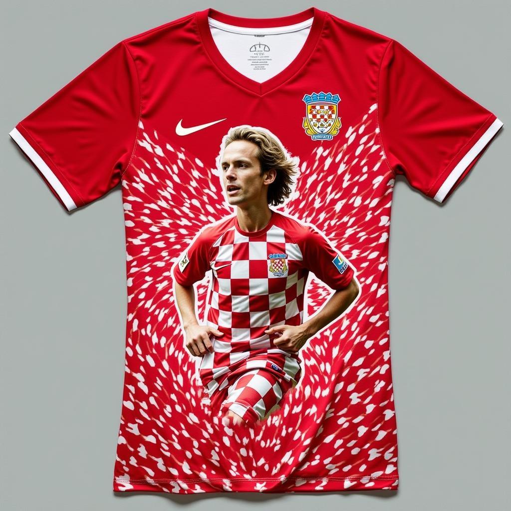 Luka Modric wearing the Croatia 2014 home jersey during a match