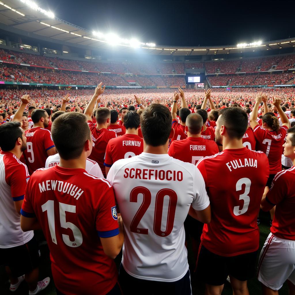 Croatia fans wearing the 2014 jersey during the World Cup in Brazil