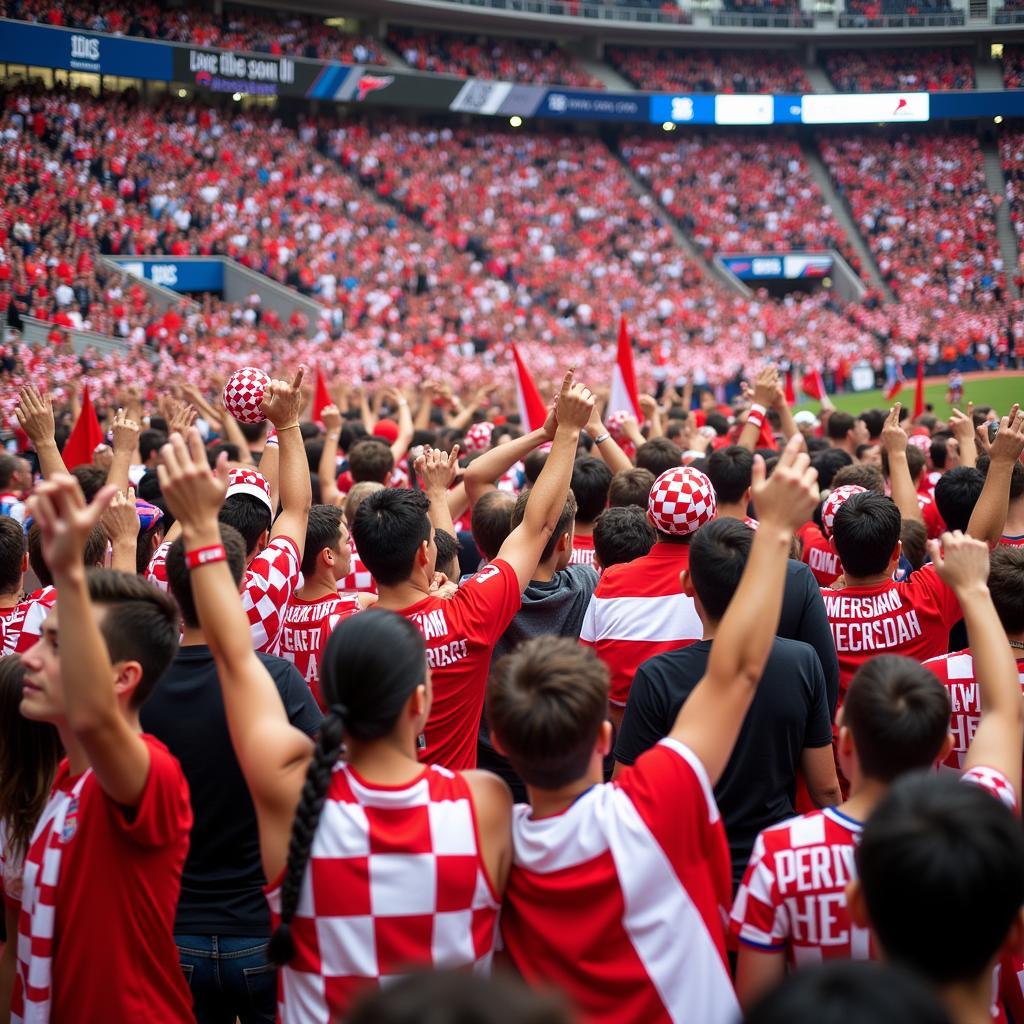 Croatian Fans in Checkered Attire