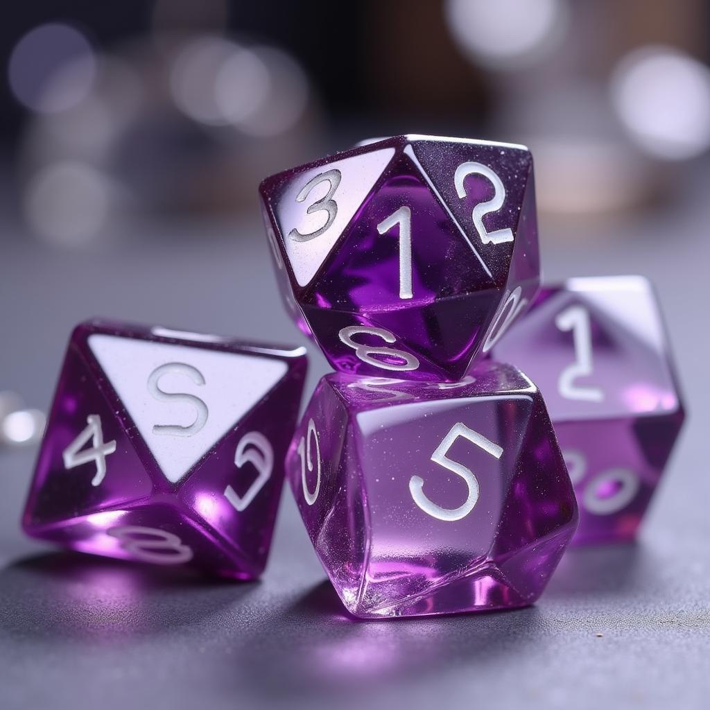 Close-up of a Crystal Dice Set