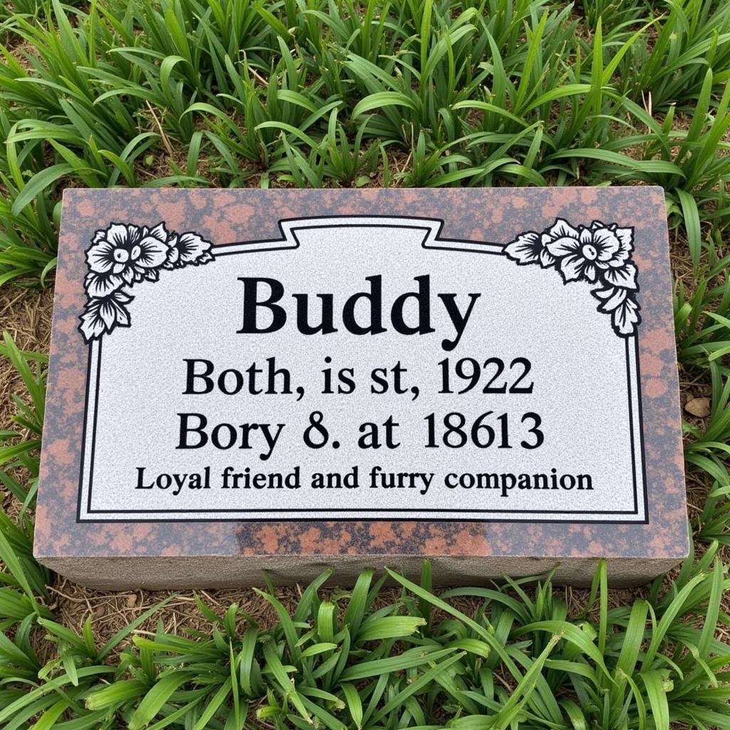 Personalized Dog Headstone with Engraving