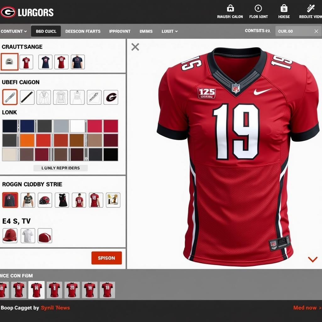 Custom UGA Football Jersey Design