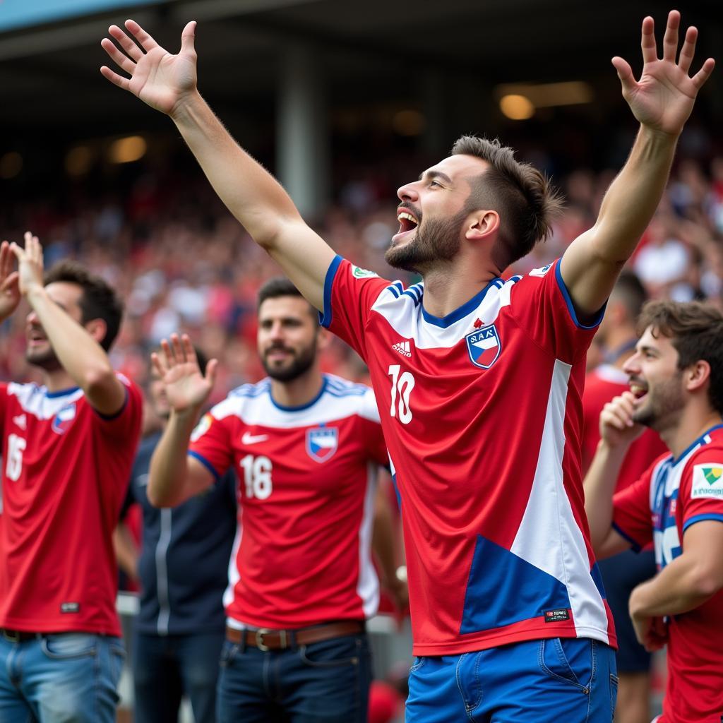 Czech Republic fans wearing jerseys