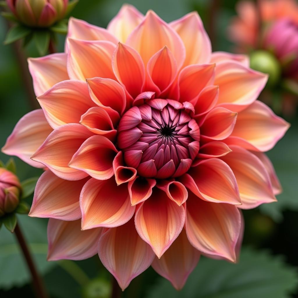 Close-up of Dahlia 'Rare' petal formation