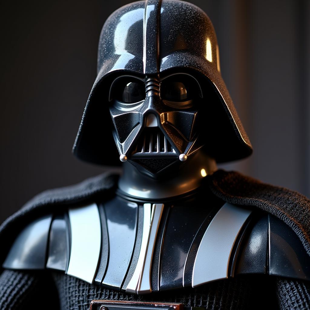 Close-up of a Darth Vader figure's details