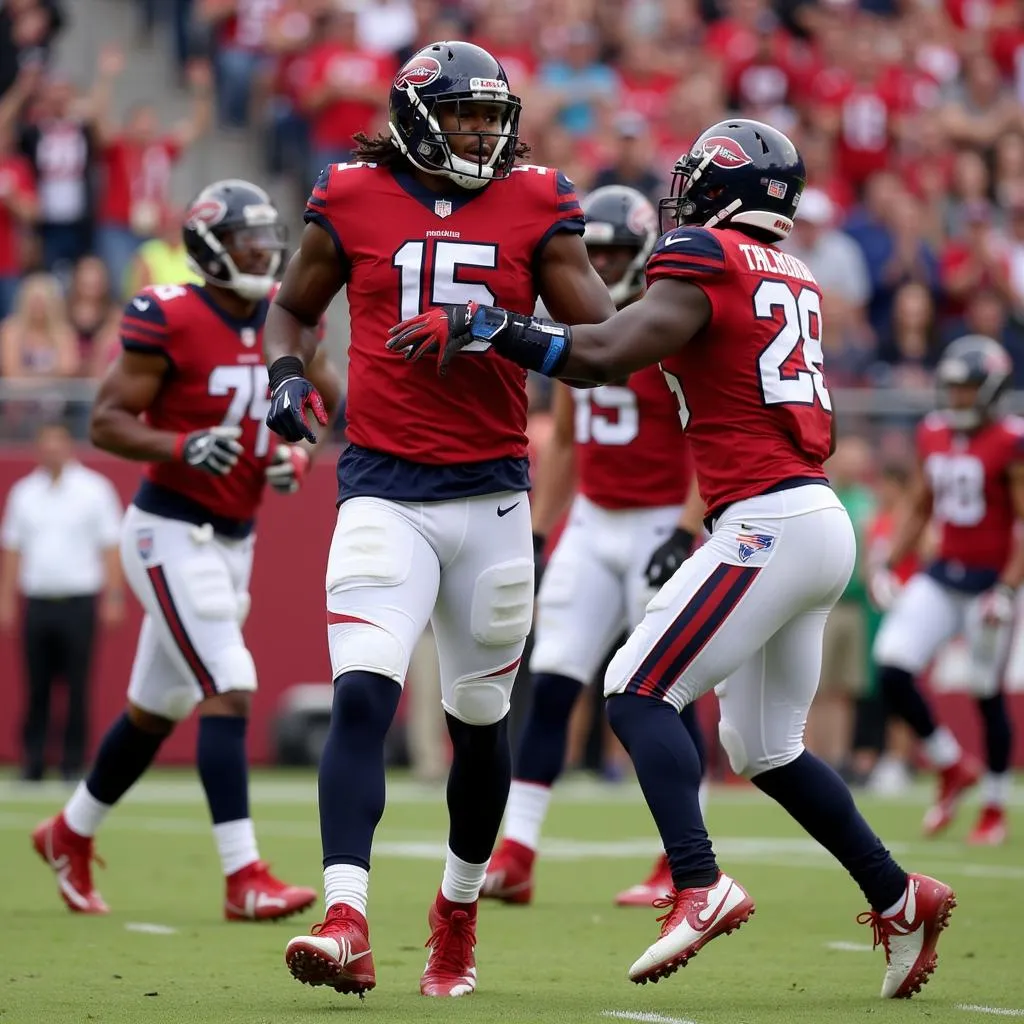 DeAndre Hopkins celebrates after scoring a touchdown.