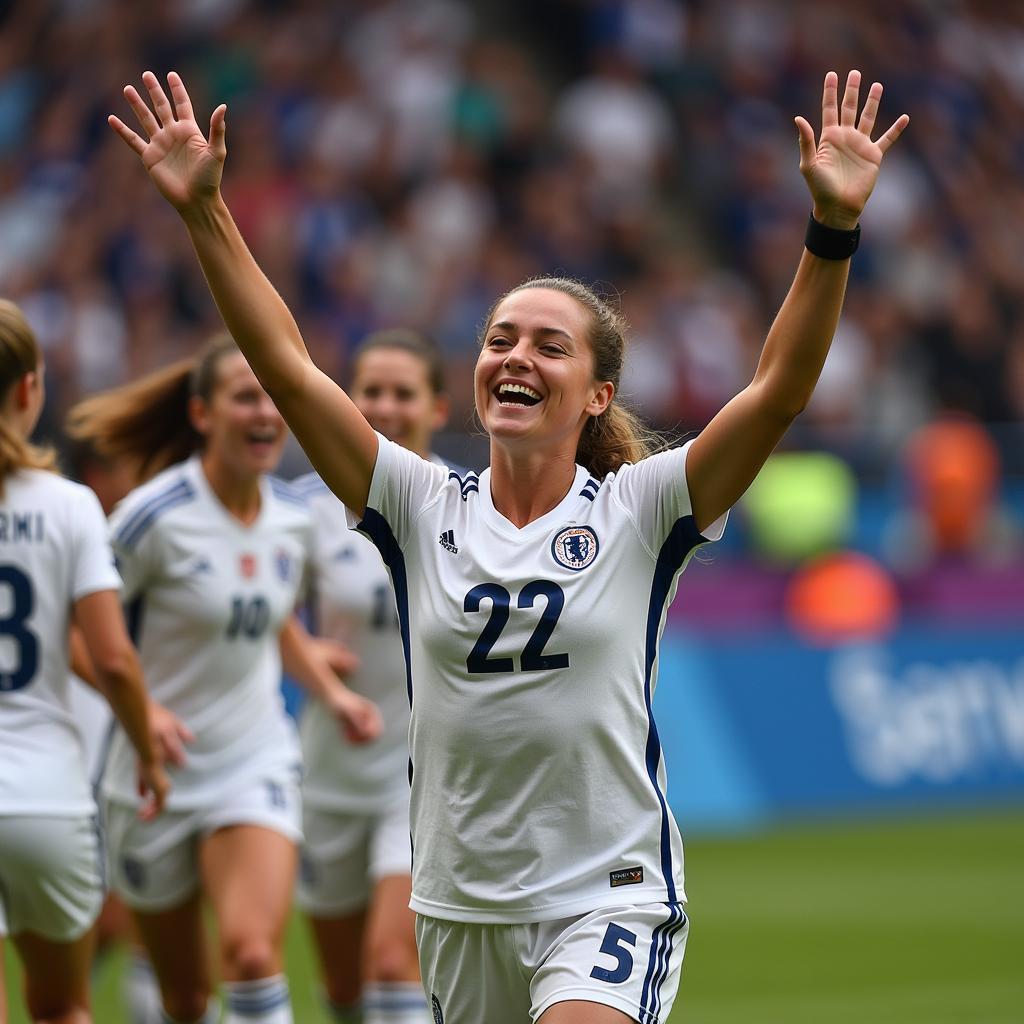 Denise Warren scoring a goal