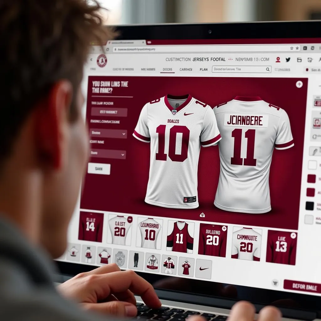 Custom Alabama Crimson Tide Football Jersey Design