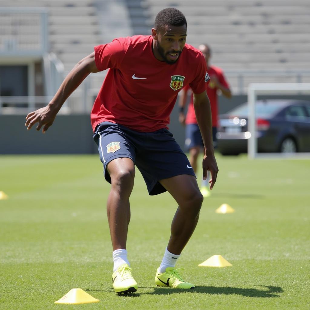 Dexter Hinton perfecting his skills during a training session