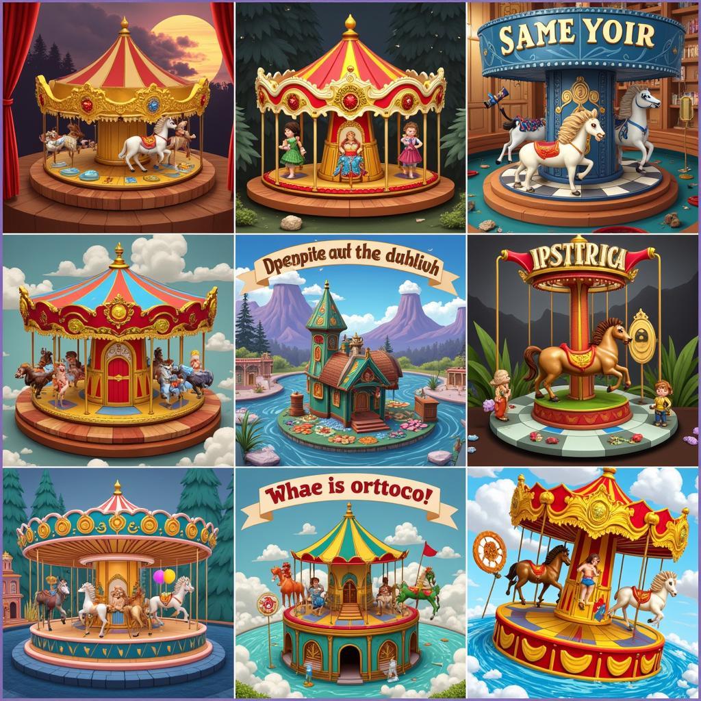 Different versions of the carousel board game