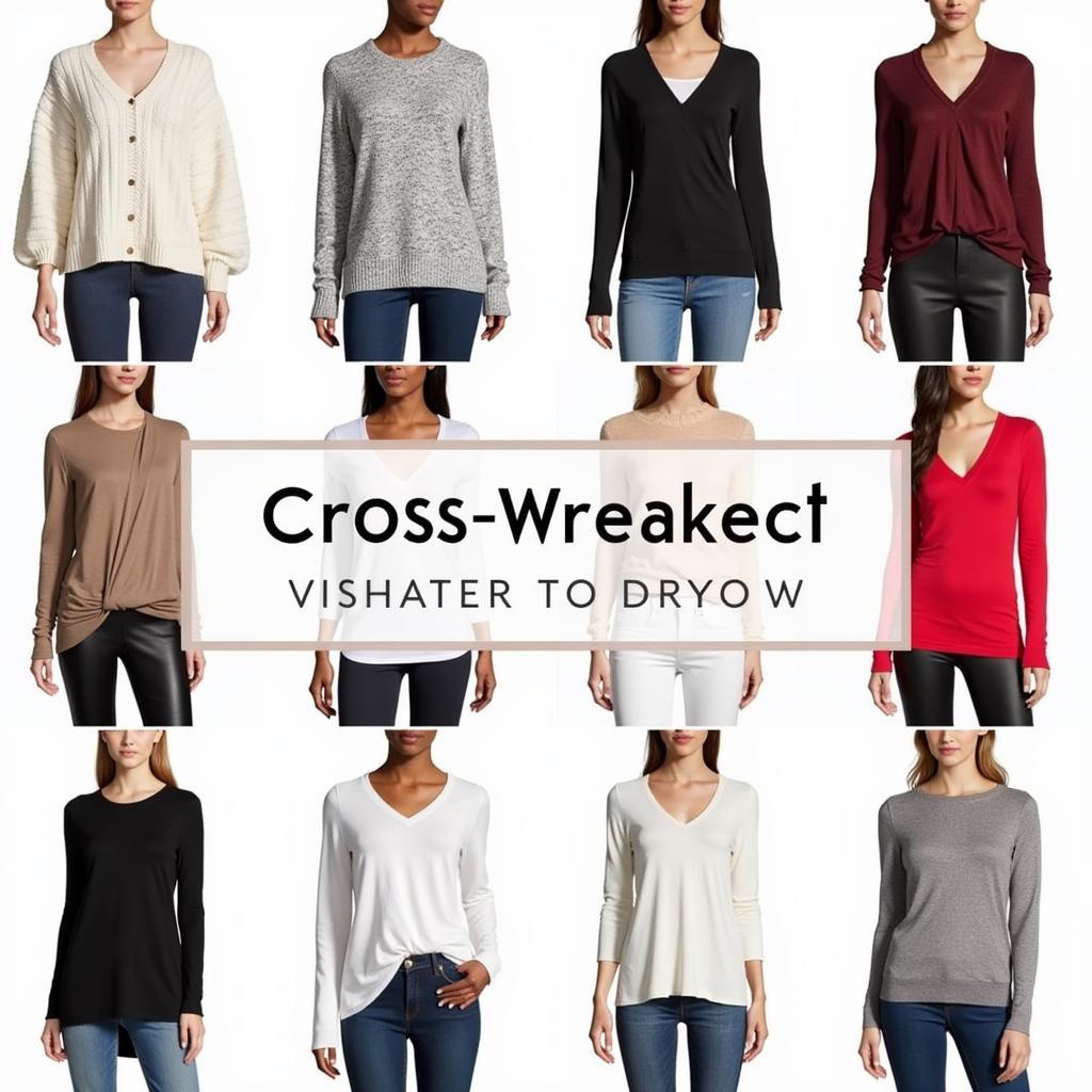 Various styles of cross wrap sweaters for men and women