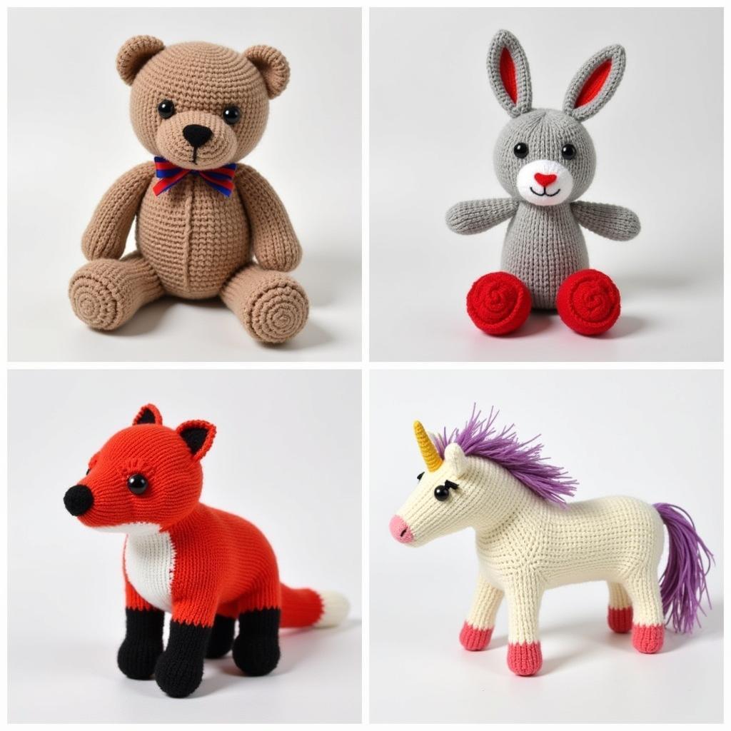 Variety of Knit Stuffed Animal Designs