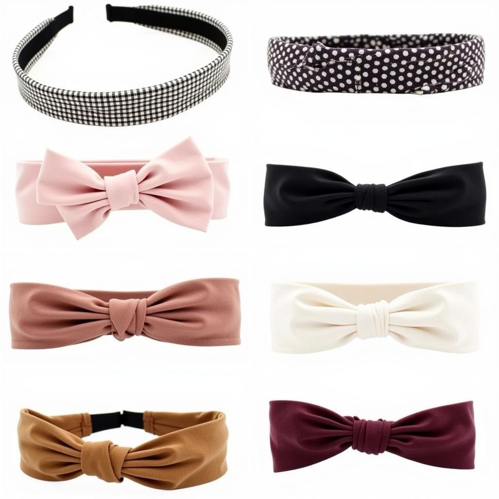 Various styles of no slip headbands including thin, thick, patterned, and plain designs.