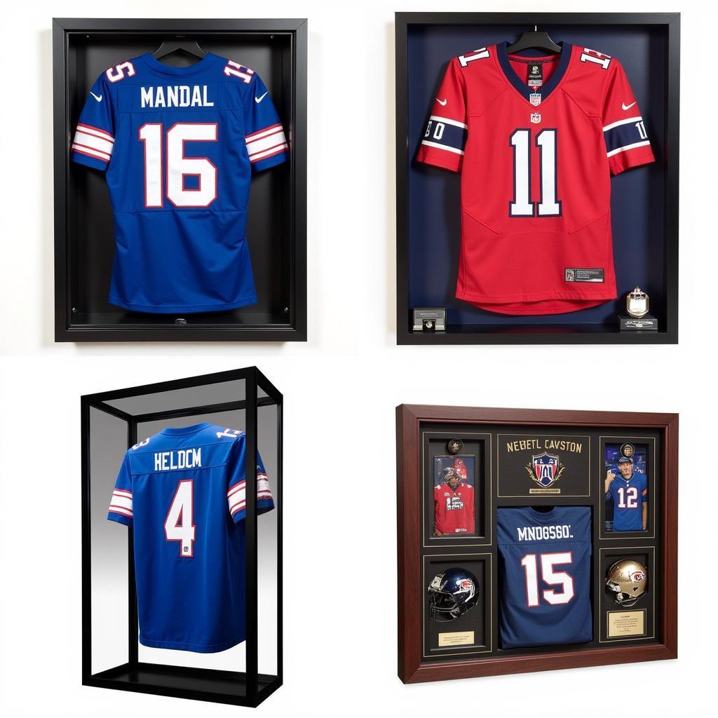 Various types of NFL jersey display cases for different needs