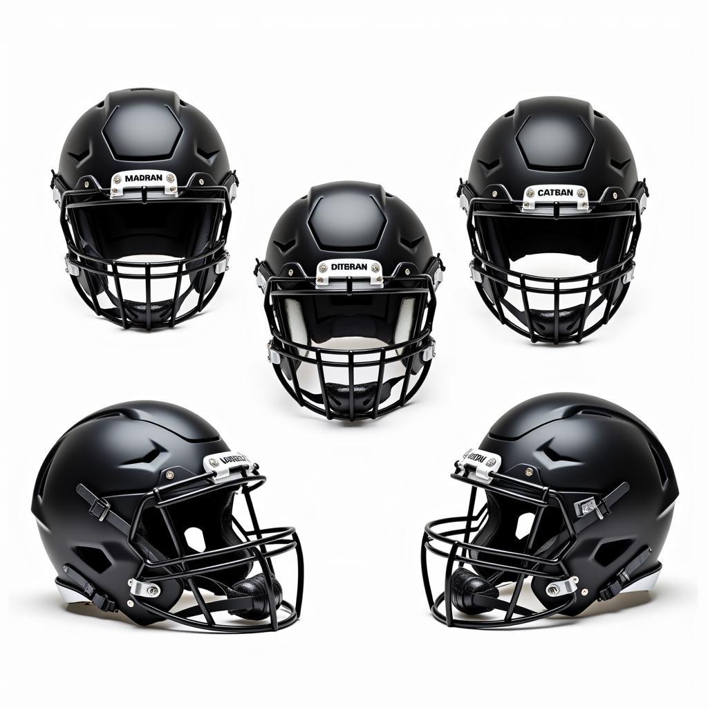 Various Black Football Face Masks