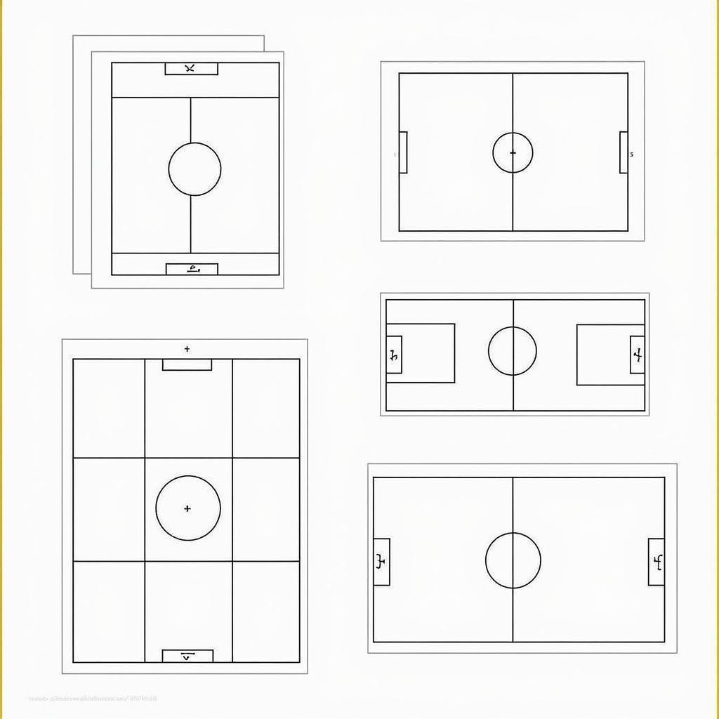 A variety of blank football pitch templates, catering to different needs.