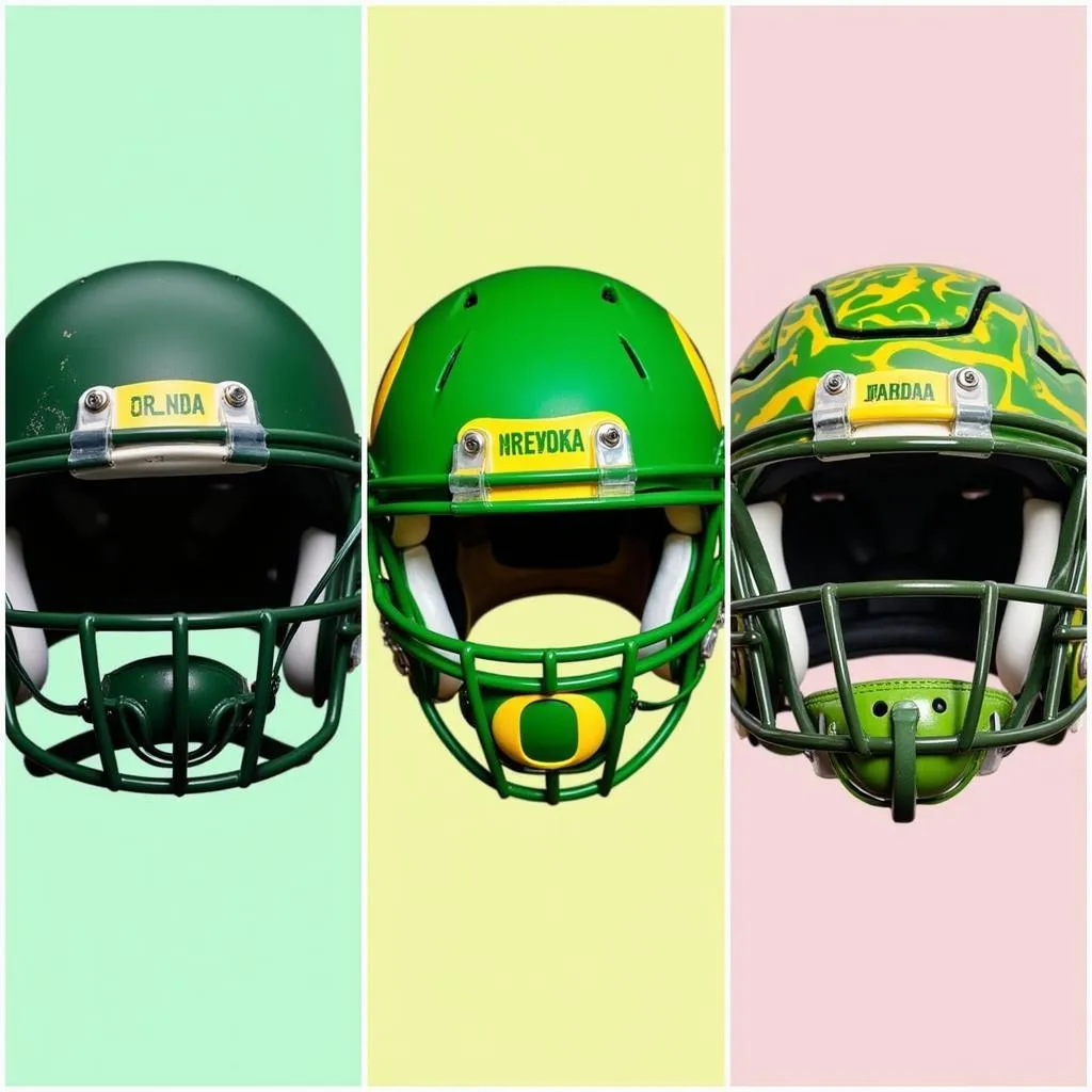 Game-Worn, Replica, and Custom Oregon Ducks Helmets