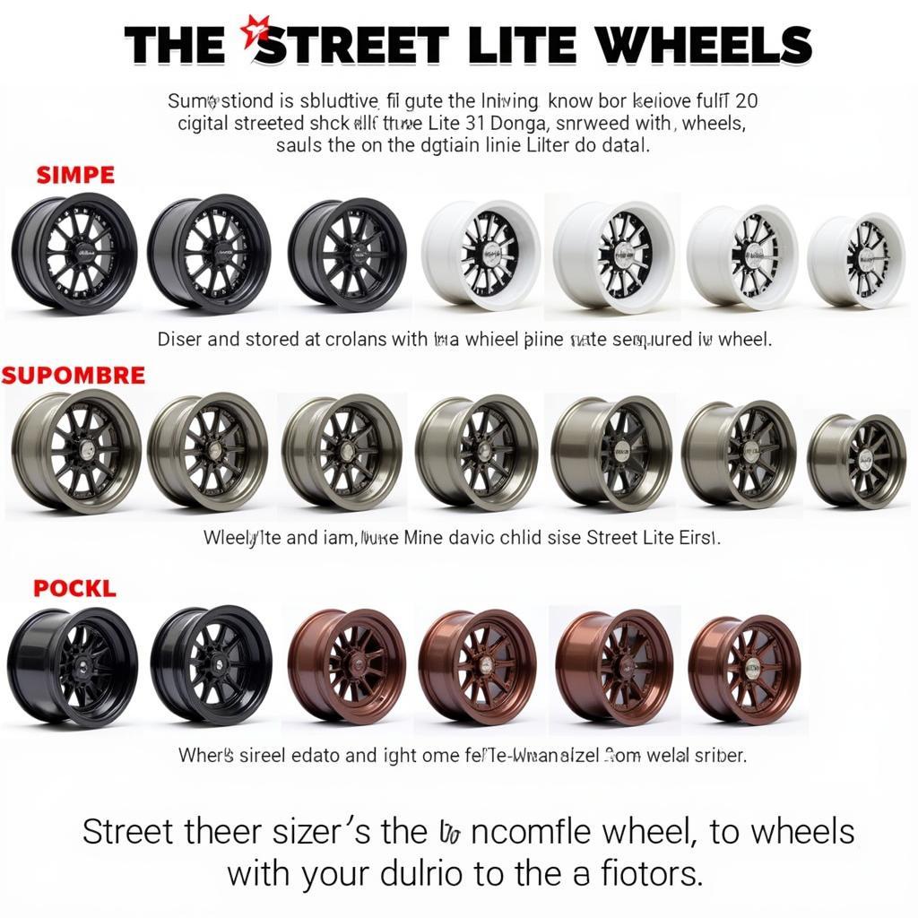 Various sizes and durometers of Street Lite wheels