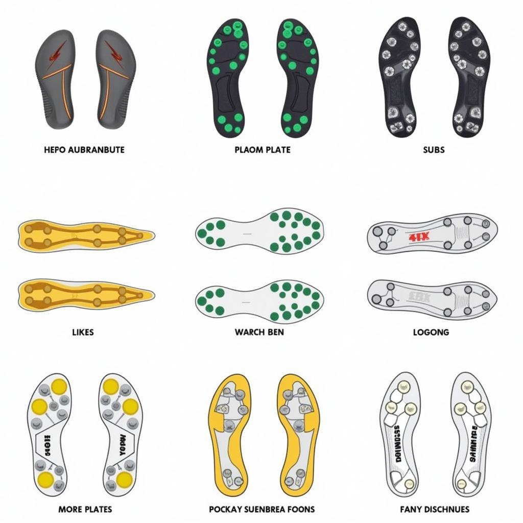 Various types of zoom cleats for different playing styles