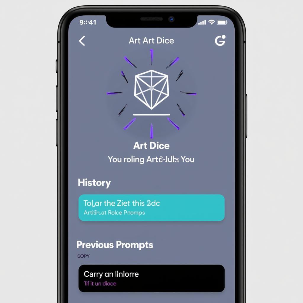 Digital Art Dice App Interface