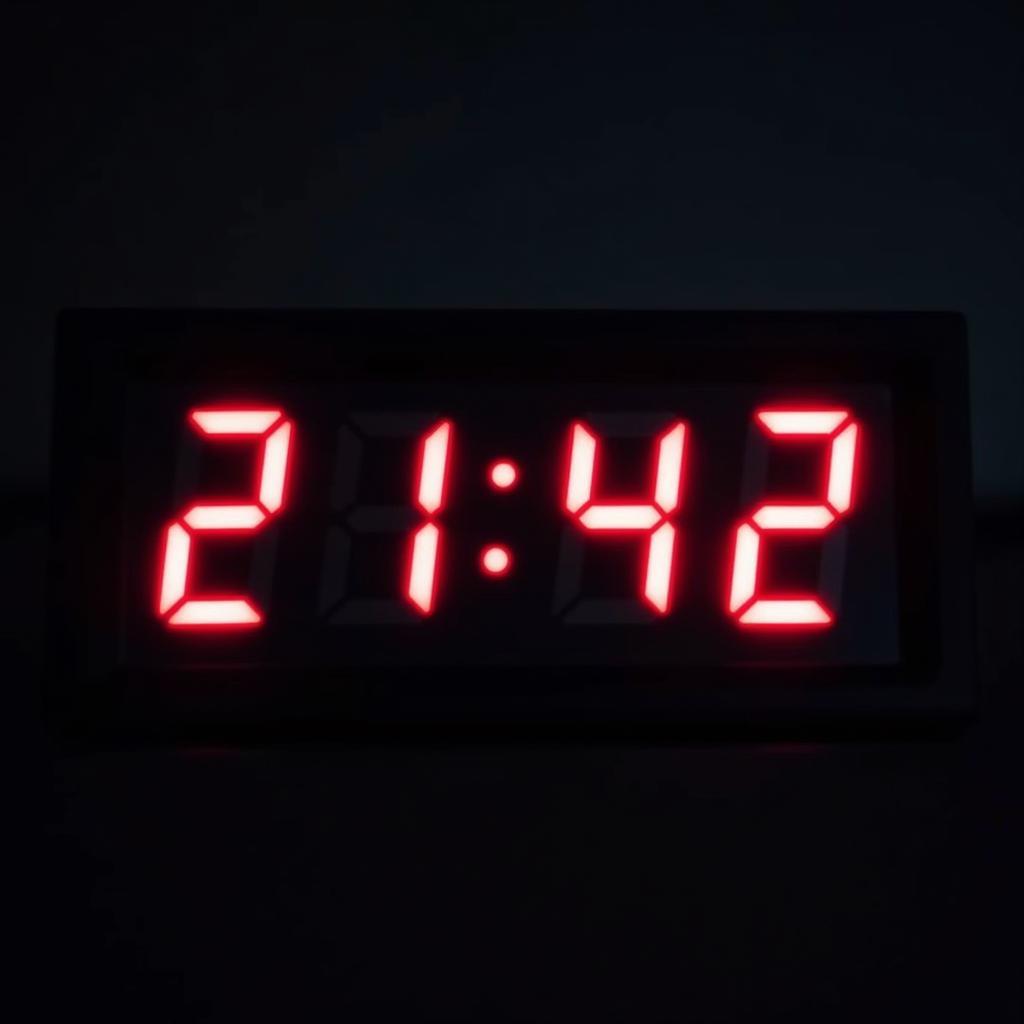 Digital Clock Showing 2142 Military Time