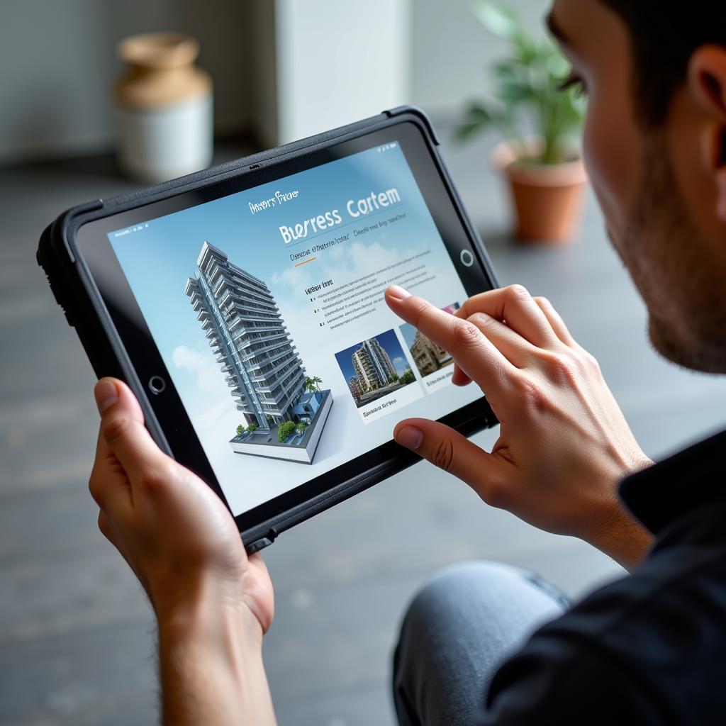 Interactive Digital Highrise Catalog Interface on Tablet