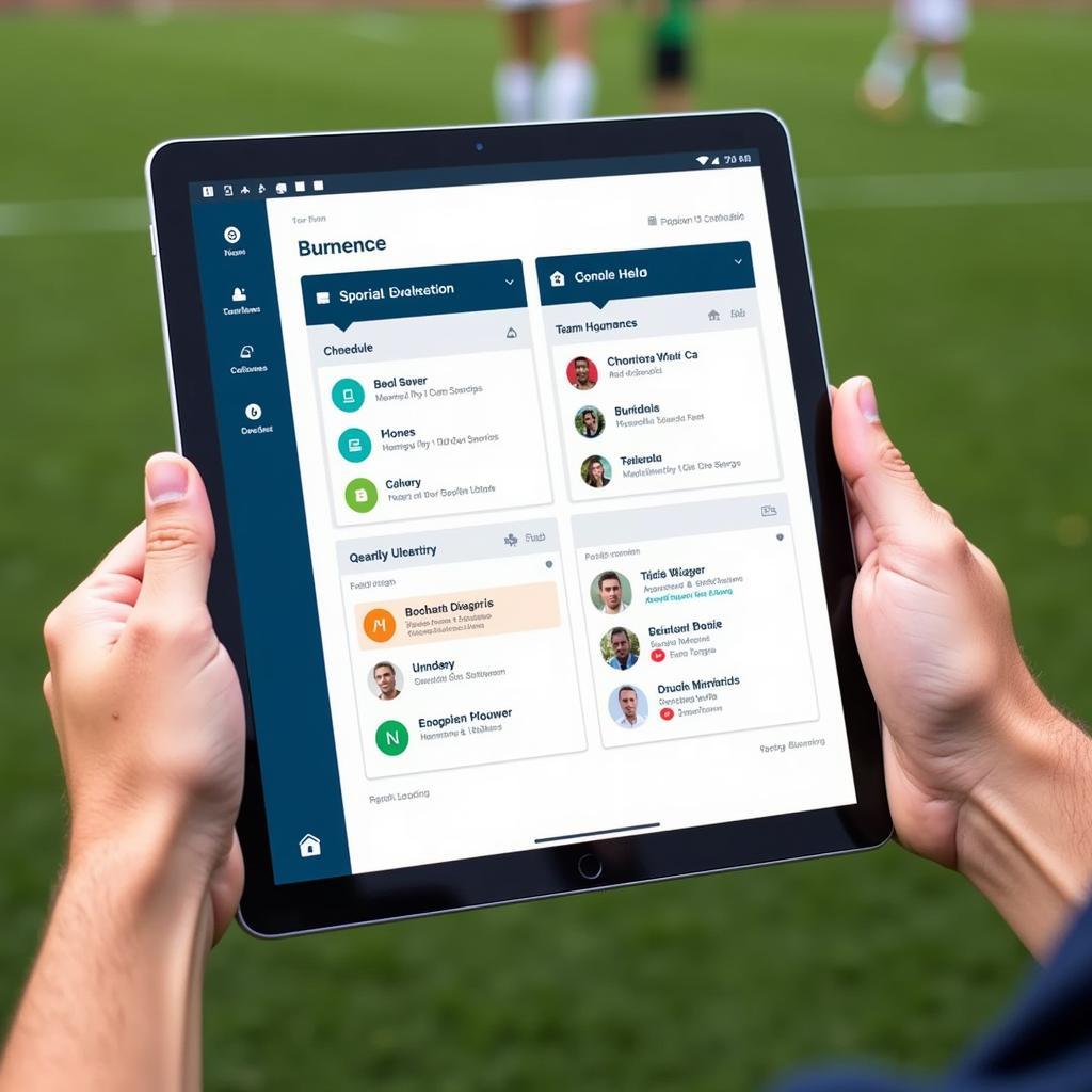 Sports App on Tablet