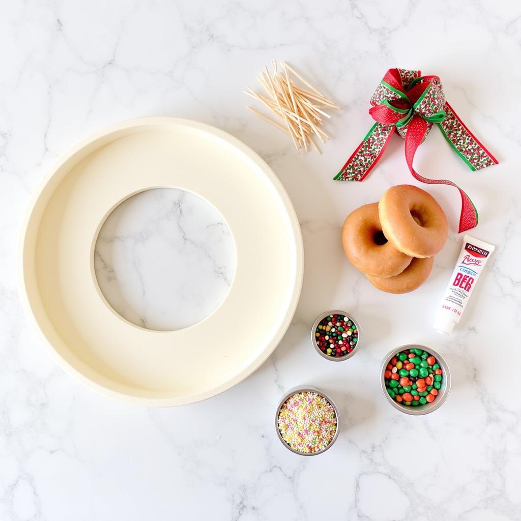 Donut Christmas Wreath Supplies