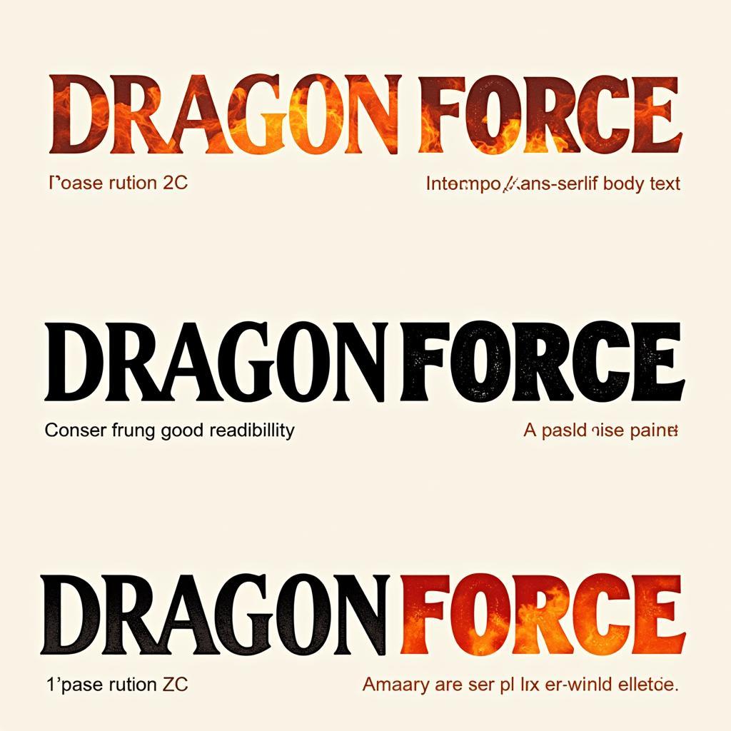 Dragon Force Font Design Tips: A visual guide demonstrating effective pairing of Dragon Force font with other fonts and color palettes.