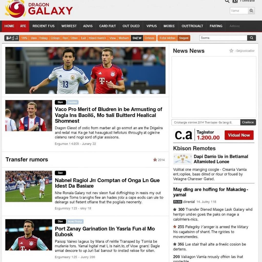 Dragon Galaxy.com news section with articles about Yamal