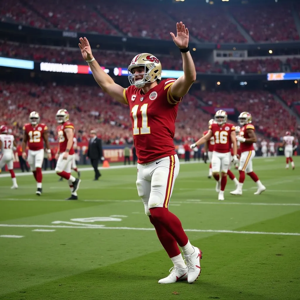 Dustin Hopkins Celebrates a Game-Winning Field Goal