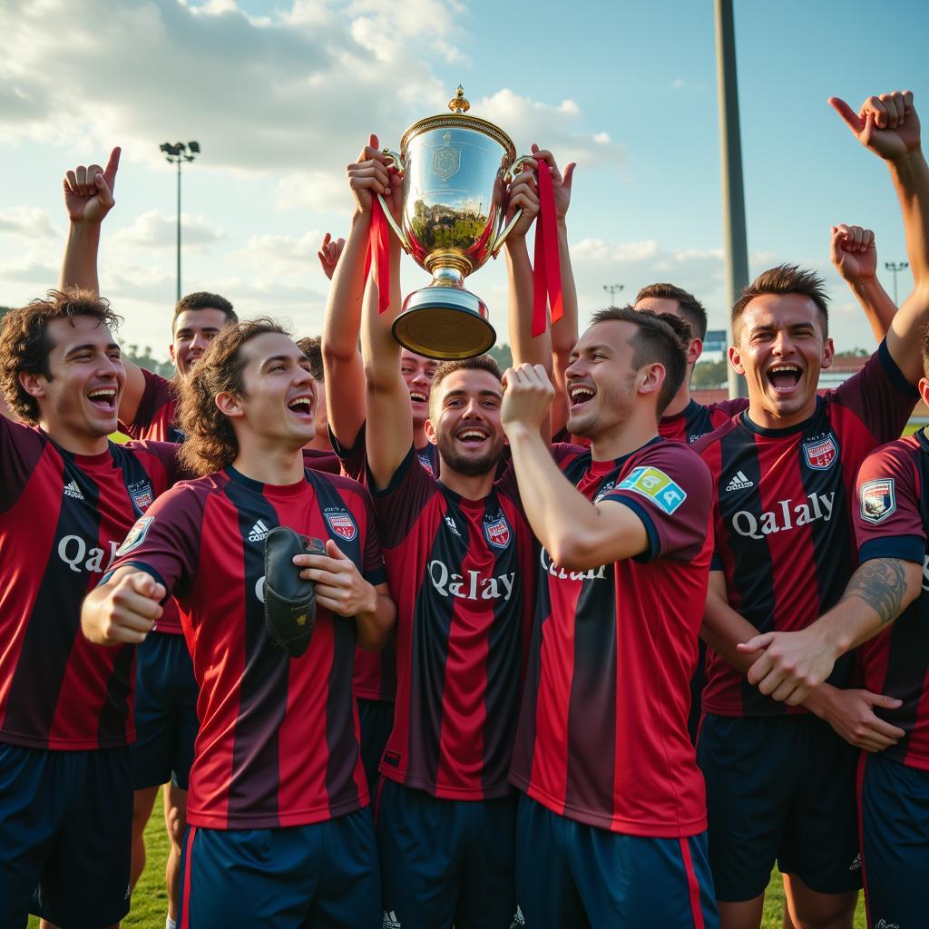 Jubilant Soccer Team Celebrating a Championship Win