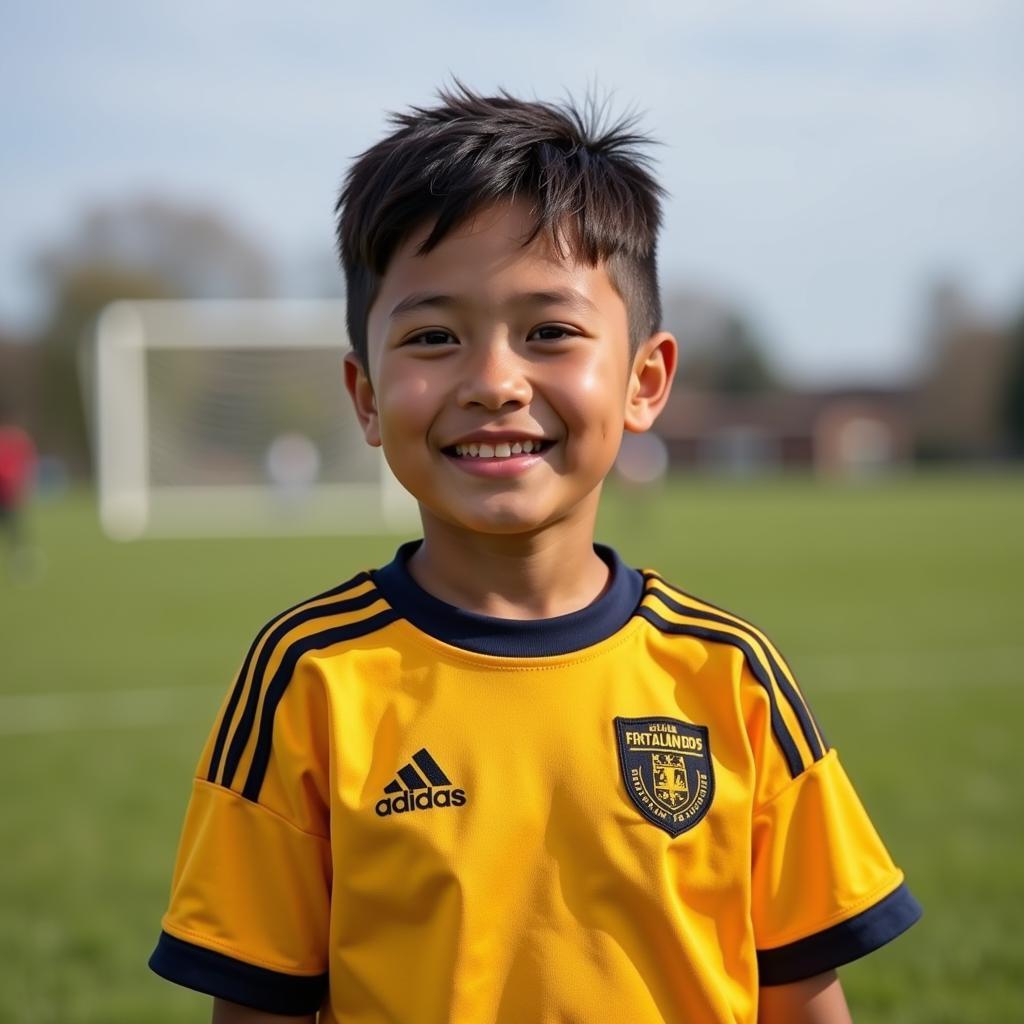 Yamal in his youth soccer uniform