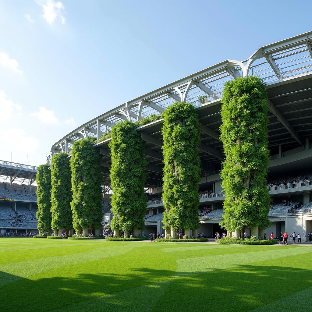 Eco Columns Integrated into a Football Stadium's Architecture