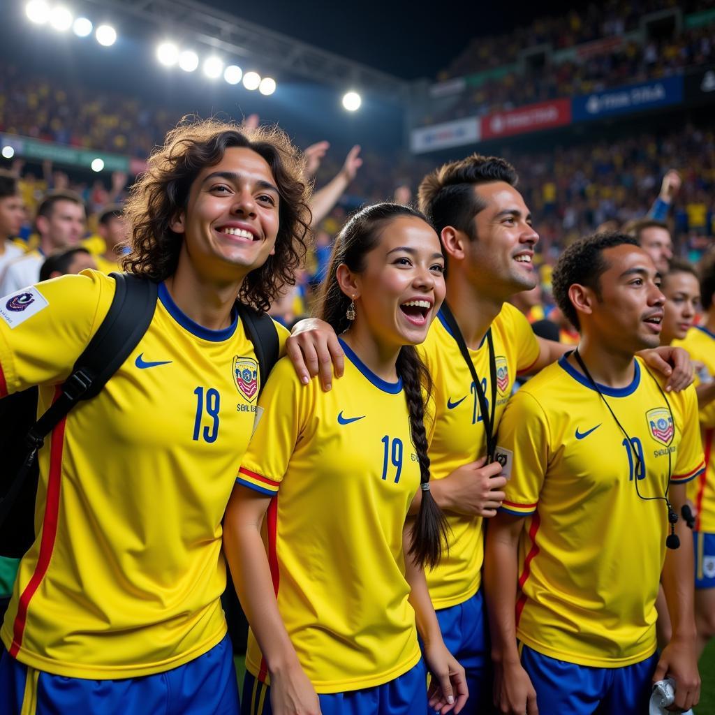 Ecuadorian Fans Sporting the New Uniforms