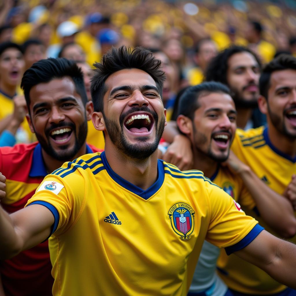 Ecuadorian Fans Celebrating a World Cup Goal