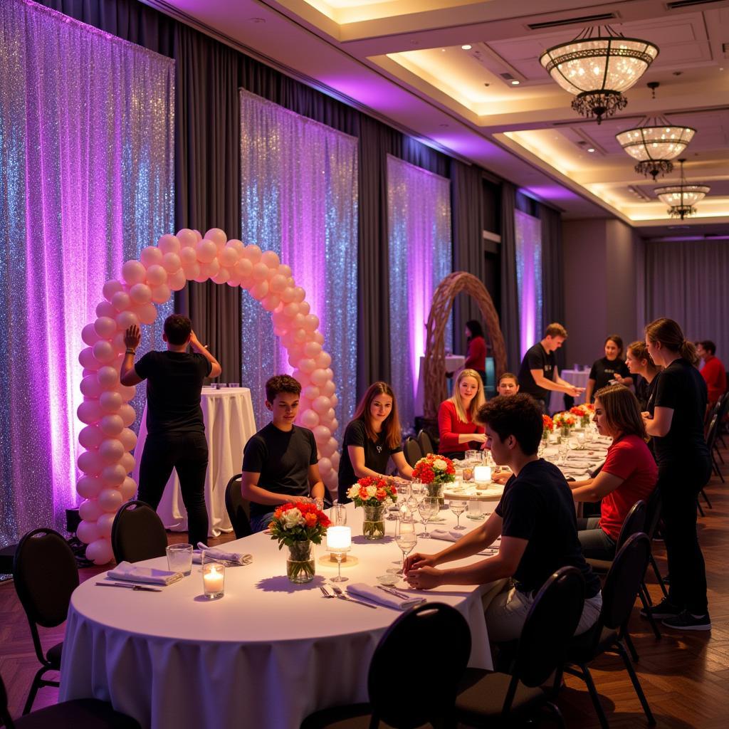 Efficient Prom Decoration Setup with Volunteers