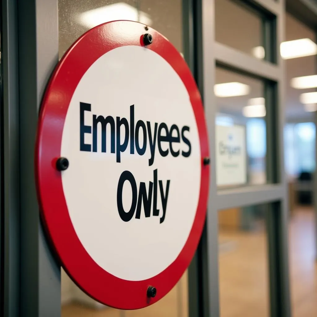 Humorous Employees Only Sign