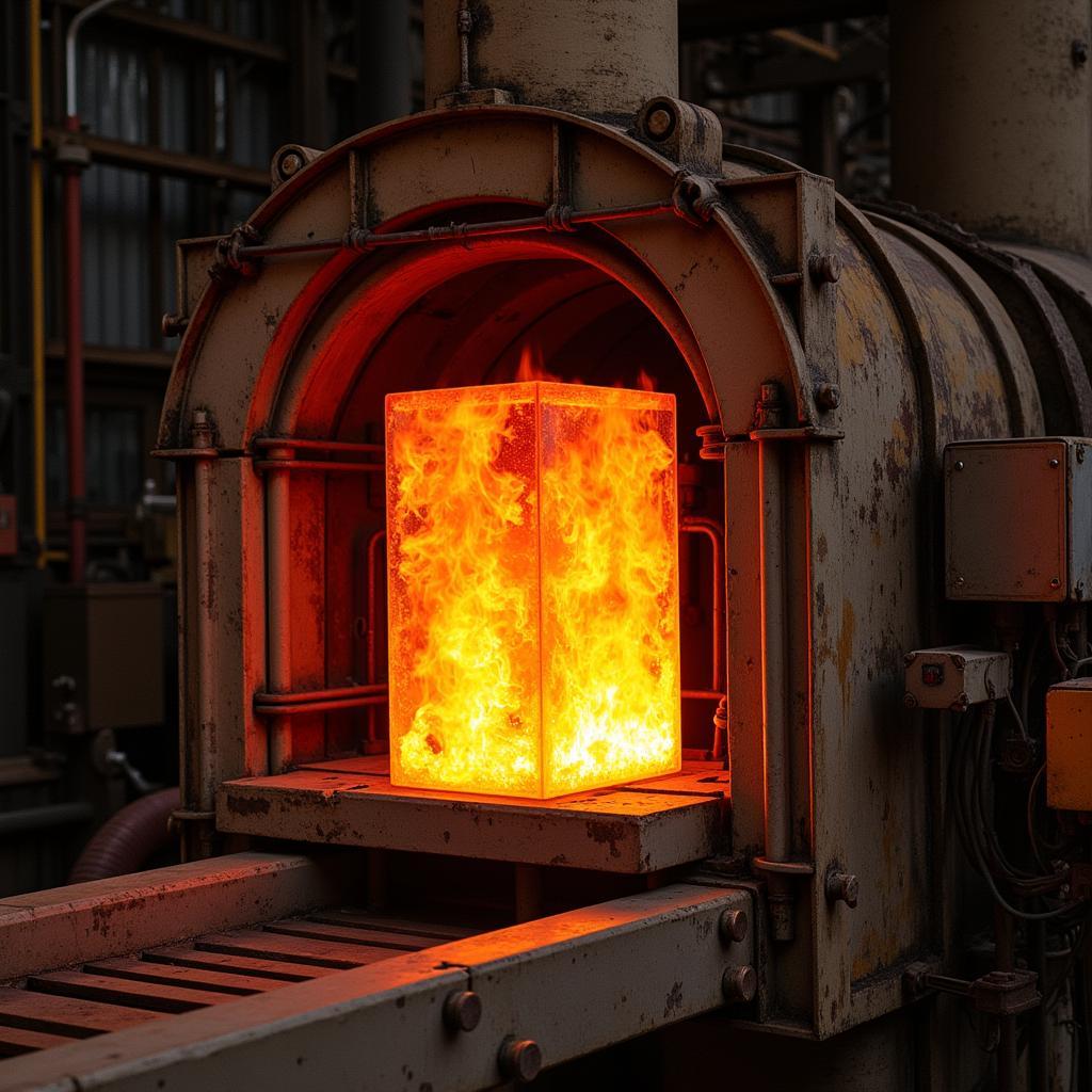 Energy Billet Block Combustion in an Industrial Furnace