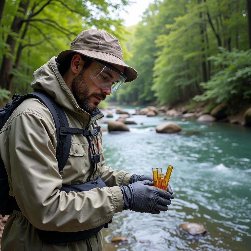 Environmental Scientist Conducting Field Research