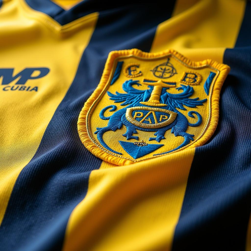 Close-up of the Estoril Praia jersey details