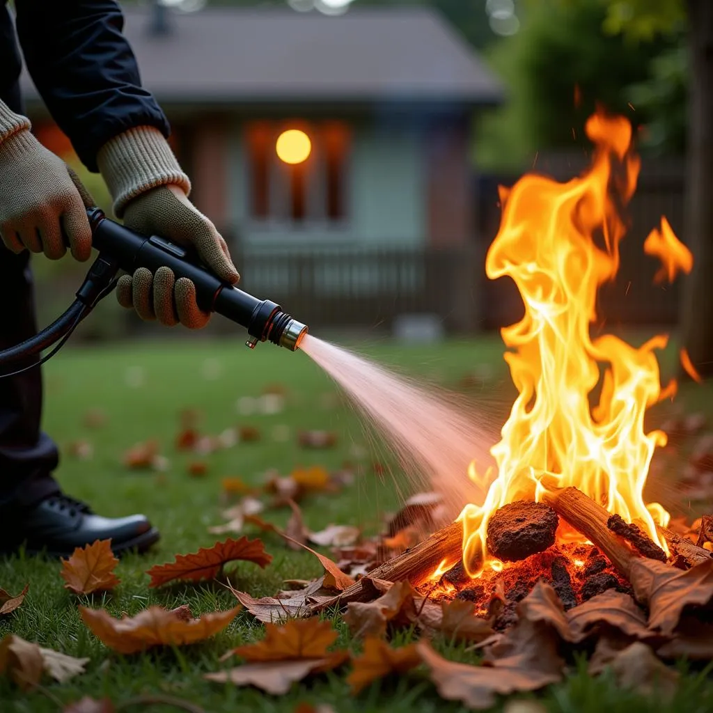 Extinguishing a Leaf Fire