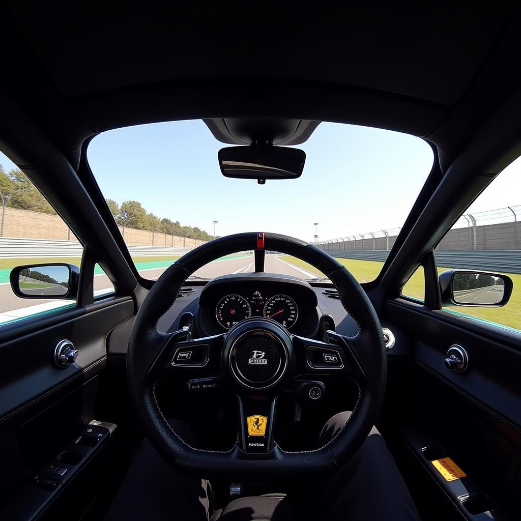 F1 driver's view from the cockpit